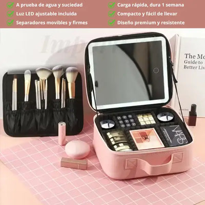 Beauty Vault™ - Cosmetiquera Con Espejo Led