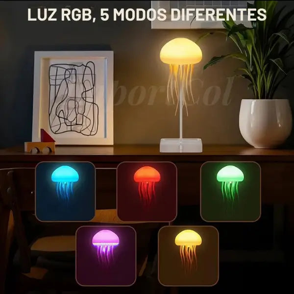 Lampara medusa RGB recargable
